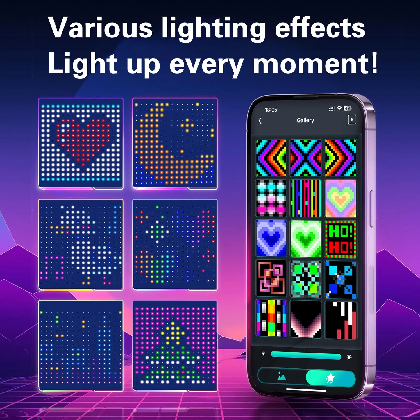 Intelligent RGB Curtain Light String Support Connect APP Support DIY Programming Subtitle Lights, LED Curtain Decorative Ligh
