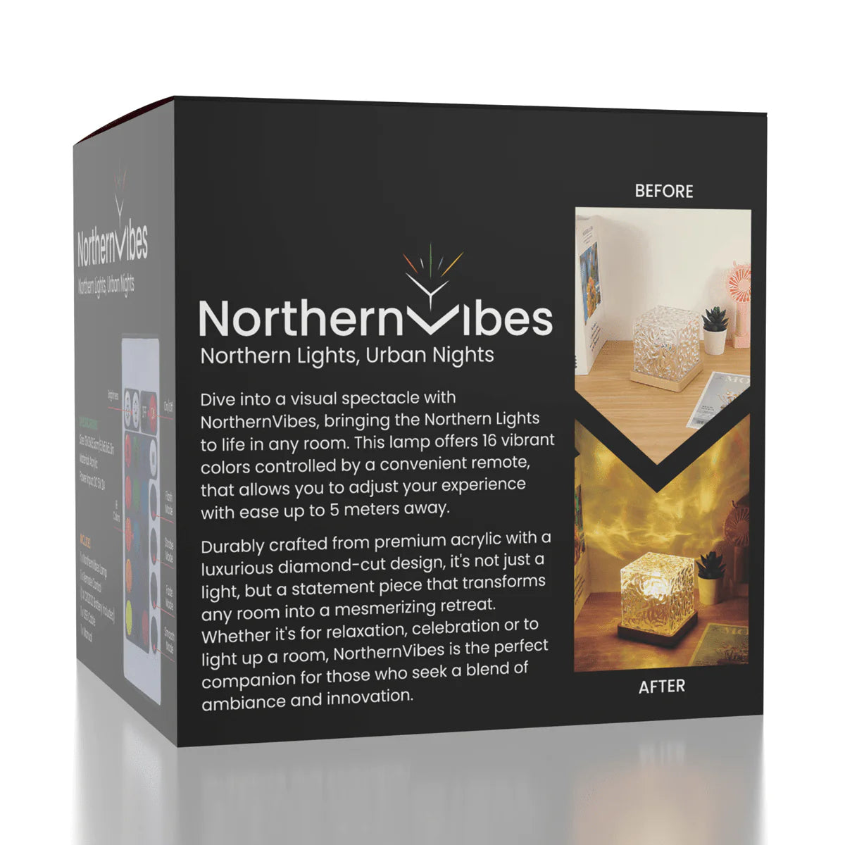 Northernvibes: LED Cube Night Light W/ Remote Control