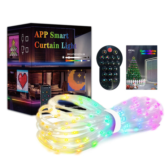 Intelligent RGB Curtain Light String Support Connect APP Support DIY Programming Subtitle Lights, LED Curtain Decorative Ligh